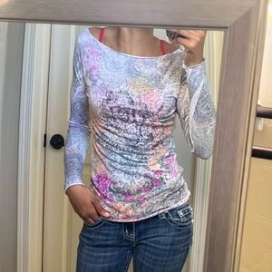 Romeo & Juliet Couture Multicolor Long Sleeve Top